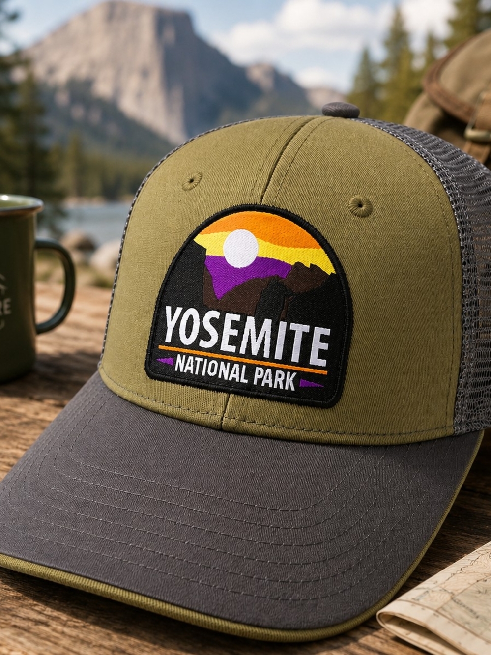 Yosemite National Park Olive & Gray Trucker Hat
